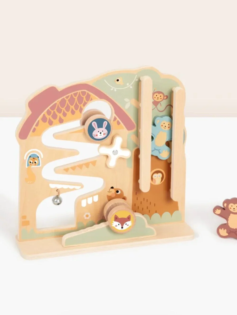 Tooky Toy 2-in-1 Wooden Activity Ball Track Maze Montessori Toddler Toy